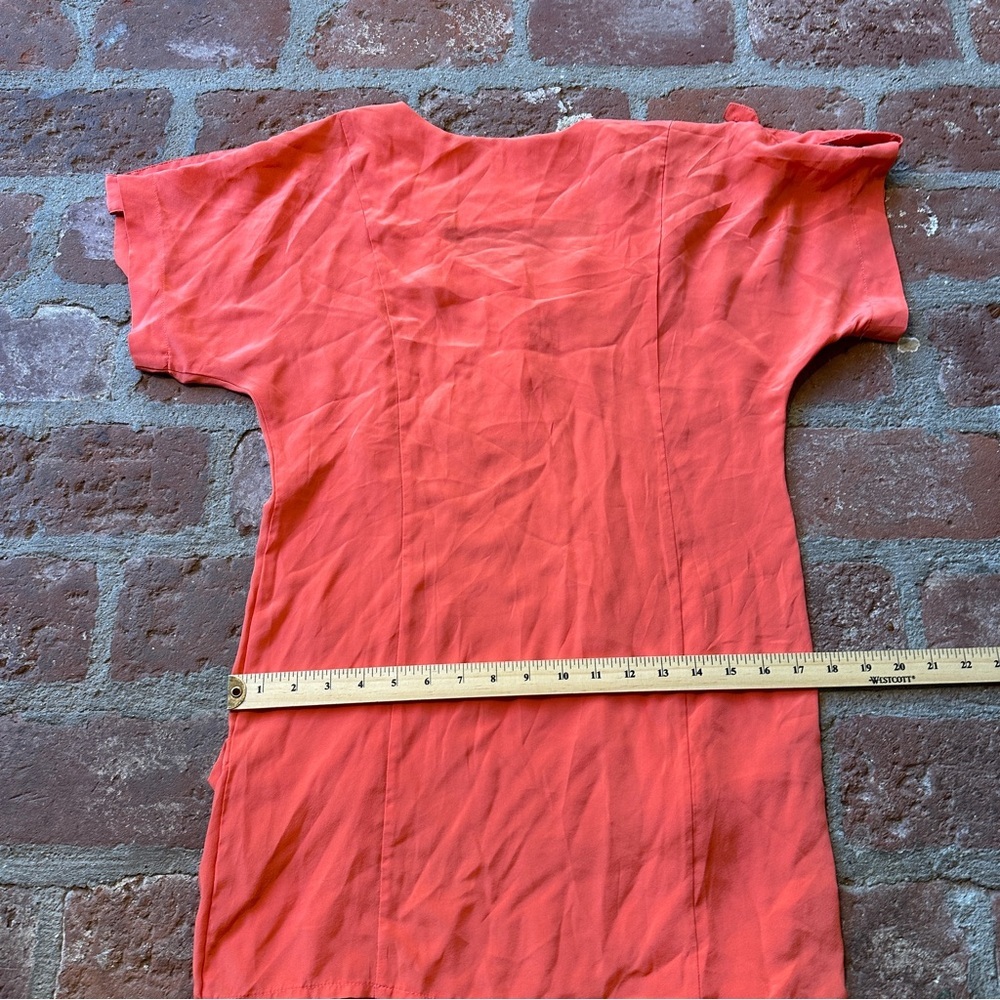 Bianca Coletti Size Small Orange Mini Dress Beach Cover Up Silk Tunic Resortwear - Picture 15 of 16